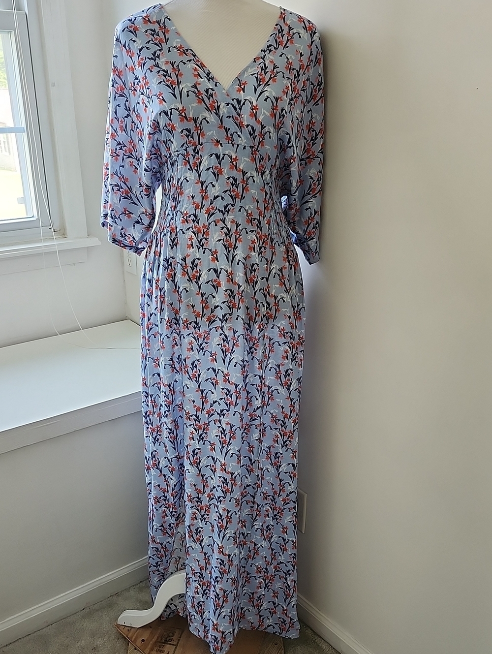 Fresha London boho floral maxi dress size Large Viscose